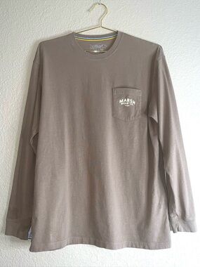 Marsh Wear Lookout Long Sleeve Pocket Tee In Tobacco Sz L